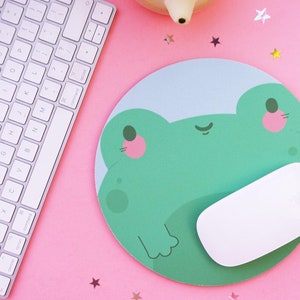 Kawaii Frog Mouse pad - Cute Frog Mouse Mat - Cute Frog Illustrated Mousemat - Kawaii Mouse mat - Fall Decor - Office Decor