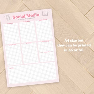 Printable Social Media Weekly Planner Digital Download, Social Media ...