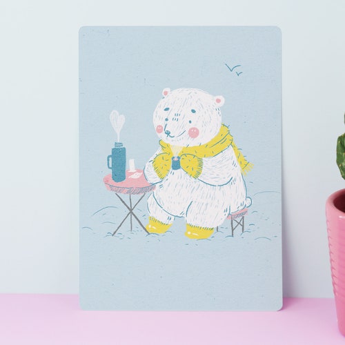 Polar Bear Art Print - Polar Bear Giclee Print - Polar Bear Nursery Decor - Illustration Giclee Print - Illustration Print