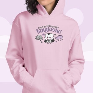 Kawaii Gothic Halloween Hoodie: "Be Fangtastic" Gildan Sweatshirt image 9