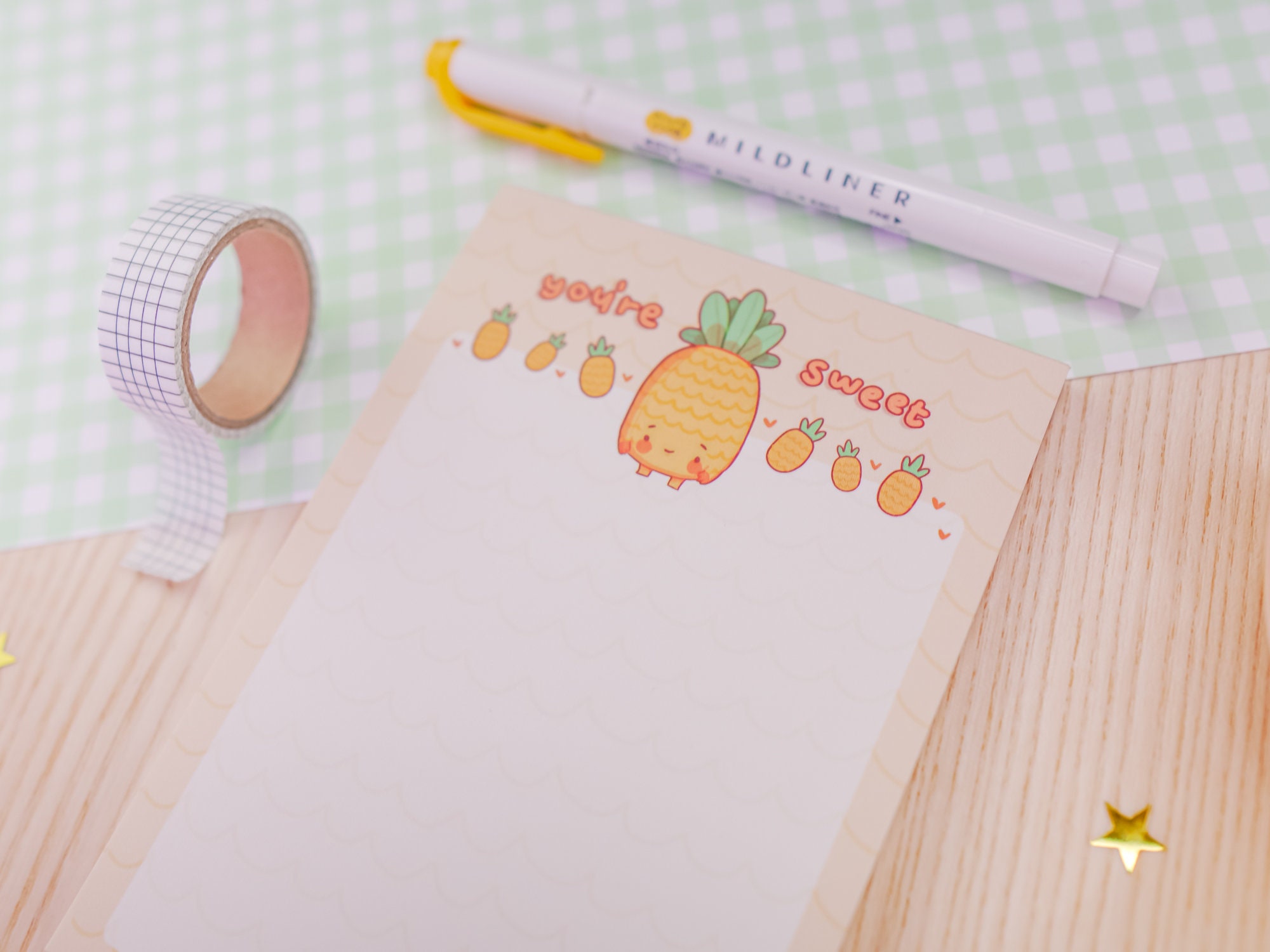 Kawaii Pineapple Cute Notepad Pastel A6 Stationery Notepad | Etsy