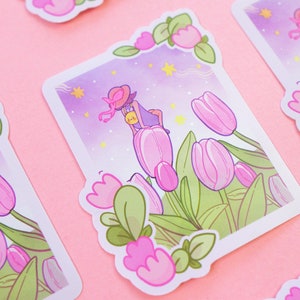 Magic Girl Tulip Die cut Stickers ~ Waterproof Pastel Kawaii Die Cut Sticker ~ Die Cut Sticker ~ Waterproof Die Cut Sticker ~ Laptop Sticker