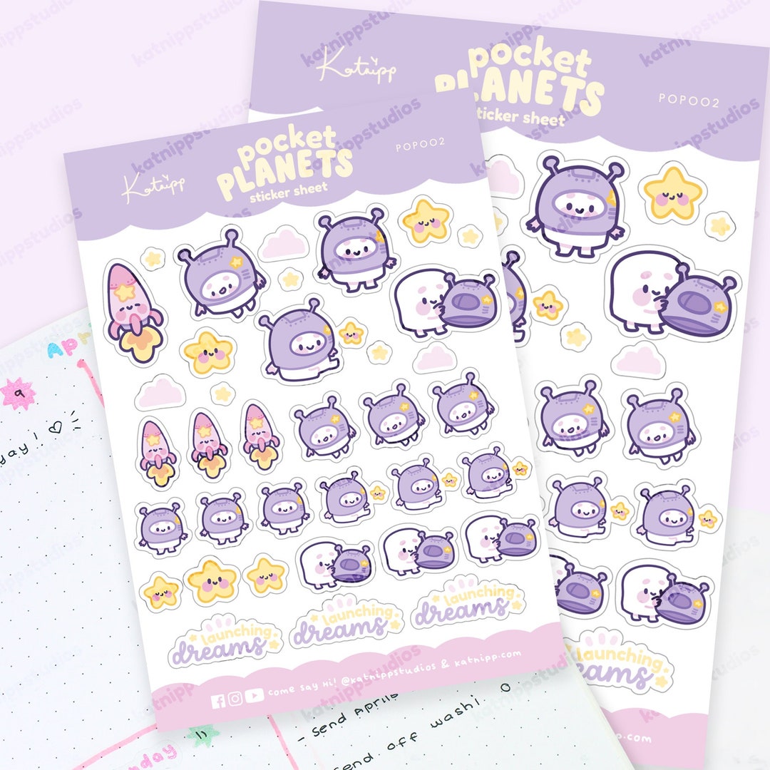 Pocket Planets | A6 Kawaii Sticker Sheet | Marshie & Friends Launching ...