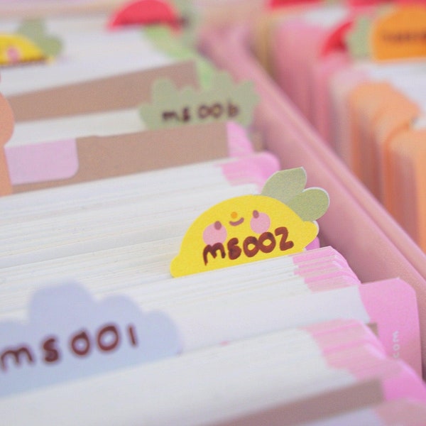 Cute Lemons Kawaii  Index Tabs ~ Cute Index Card Divider Stickers ~ Sticker Shop Storage ~ Organisation Storage ~ Card Storage