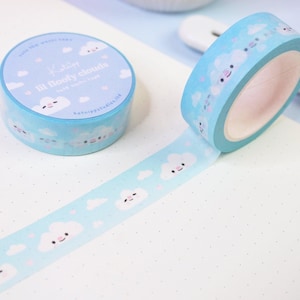 Kawaii Cloud Baby Blue Washi Tape Kawaii Stationary Cute Washi Tape Kawaii  Washi Tape Cute Washi Tape Korean Inspired Stationary 