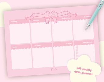 Pink Desk Daily Planner Notepad Pink Desk Daily Planner Notepad
