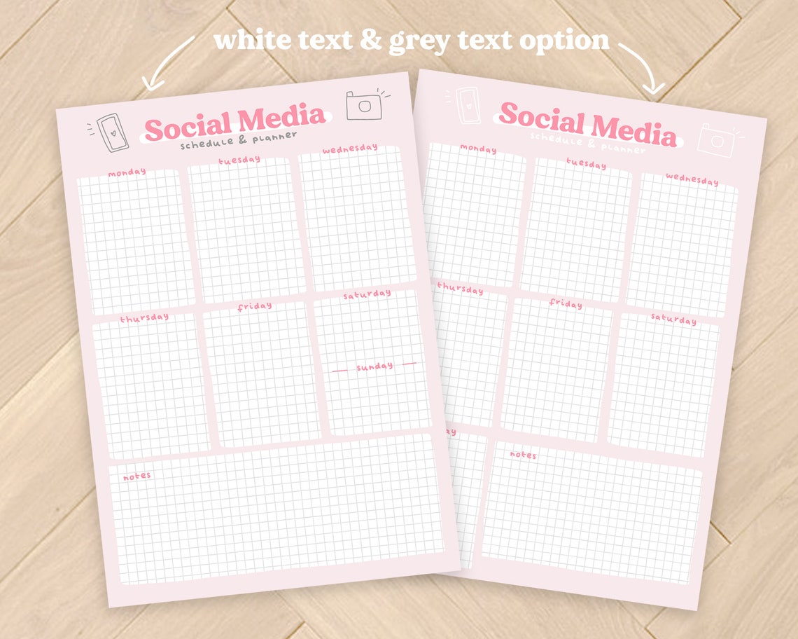 Printable Social Media Weekly Planner Social Media Planner Etsy