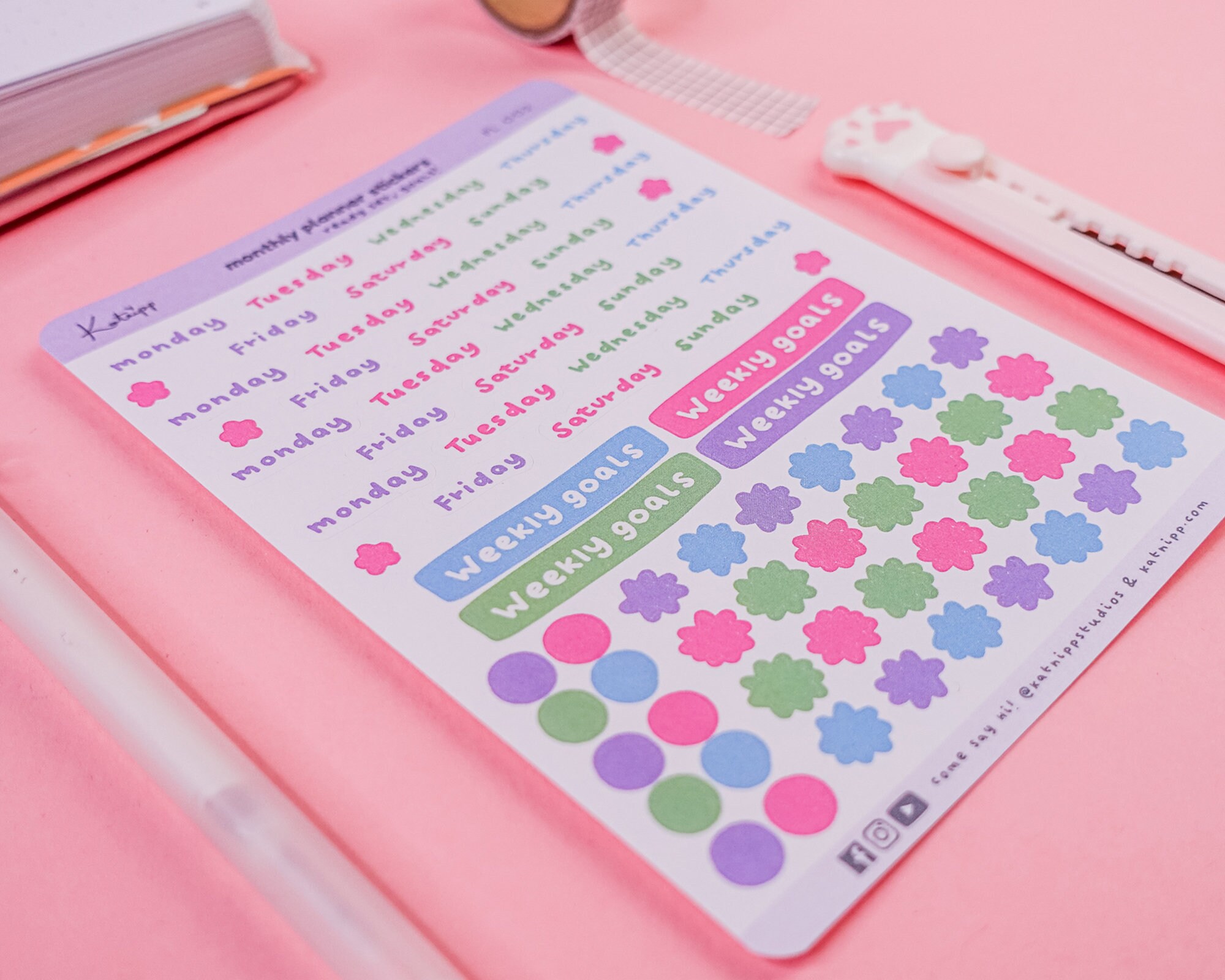 weekly pastel planner kit planner stickers kawaii pastel