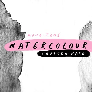 Watercolour Textures | Black and White Watercolour Texture Clip Art | Digital Download | Royalty Free | Commercial Licence | Digital Papers