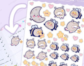 Bumblebutt & Marshie Celestial magic Planner Stickers ~ Emoji Bujo Pastel Stickers - Kawaii Polco Deco Organisation Stickers Cute Polco Deco