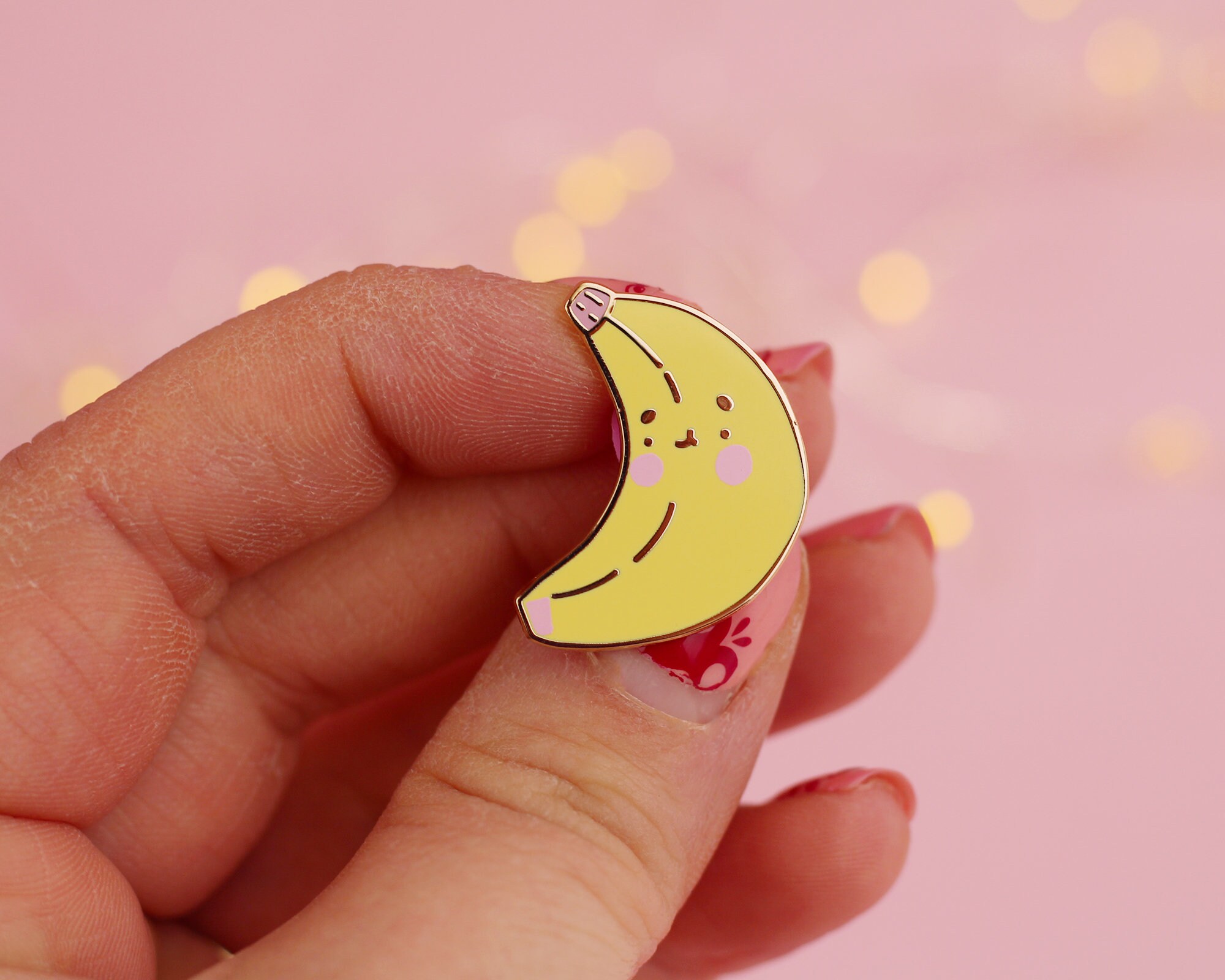 Kawaii Banana Enamel Pin Cute Enamel Pin Fruit Enamel Pins Etsy
