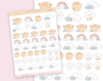 Weather Emoji Planner Stickers - Cute Sun Planner Stickers - Cute Weather Planner Stickers - Kawaii Planner SUN 001