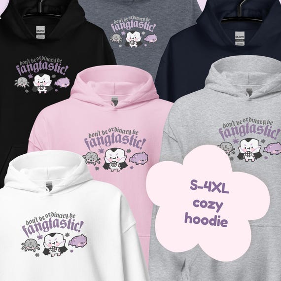 Kawaii Gothic Halloween Hoodie: "Be Fangtastic" Gildan Sweatshirt