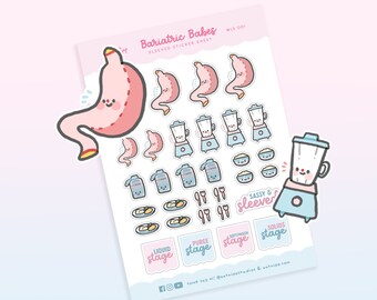 Gastric Sleeve Sticker Sheet | Bariatric Surgery Planner Stickers