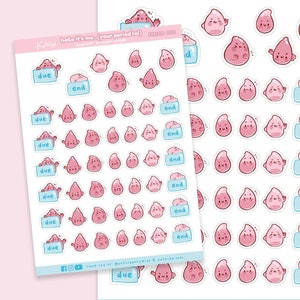 Monthly Period Cycle Planner Stickers - Period Tracker - Women Planner Stickers - Women Ovary planner stickers - Period 001