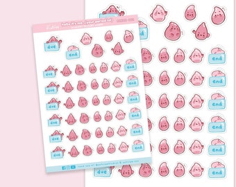 Monthly Period Cycle Planner Stickers | Woman’s Ovary Stickers | Period Tracker | Menstrual Planner Stickers | Period 001