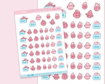 Monthly Period Cycle Planner Stickers - Period Tracker - Women Planner Stickers - Women Ovary planner stickers - Period 001