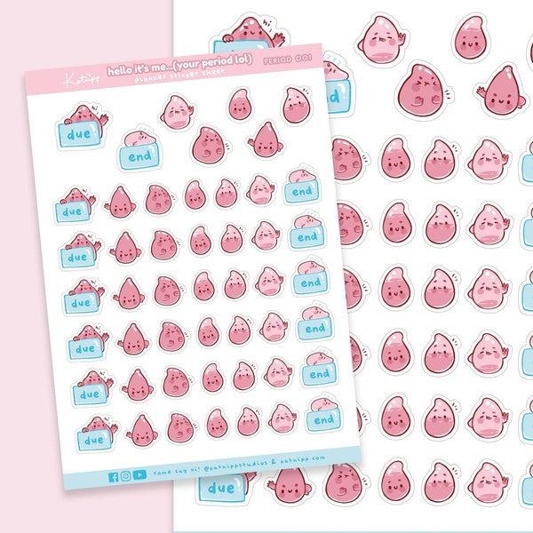 Monthly Period Cycle Planner Stickers - Period Tracker - Women Planner Stickers - Women Ovary planner stickers - Period 001