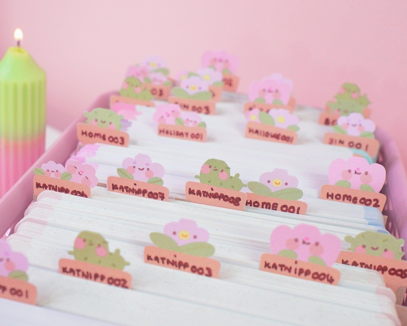 Mixed Plant Pot Friends Index Tabs ~ ID001 - Katnipp Illustrations