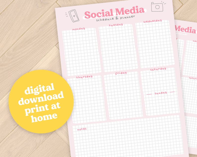 Printable Social Media Weekly Planner Social Media Planner | Etsy