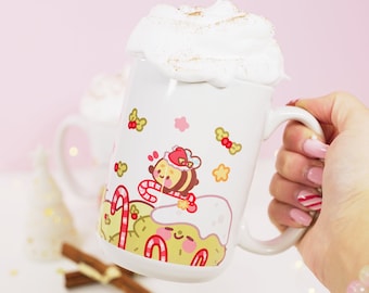 Cosy Bumblebutt Candy Cane Christmas Mug