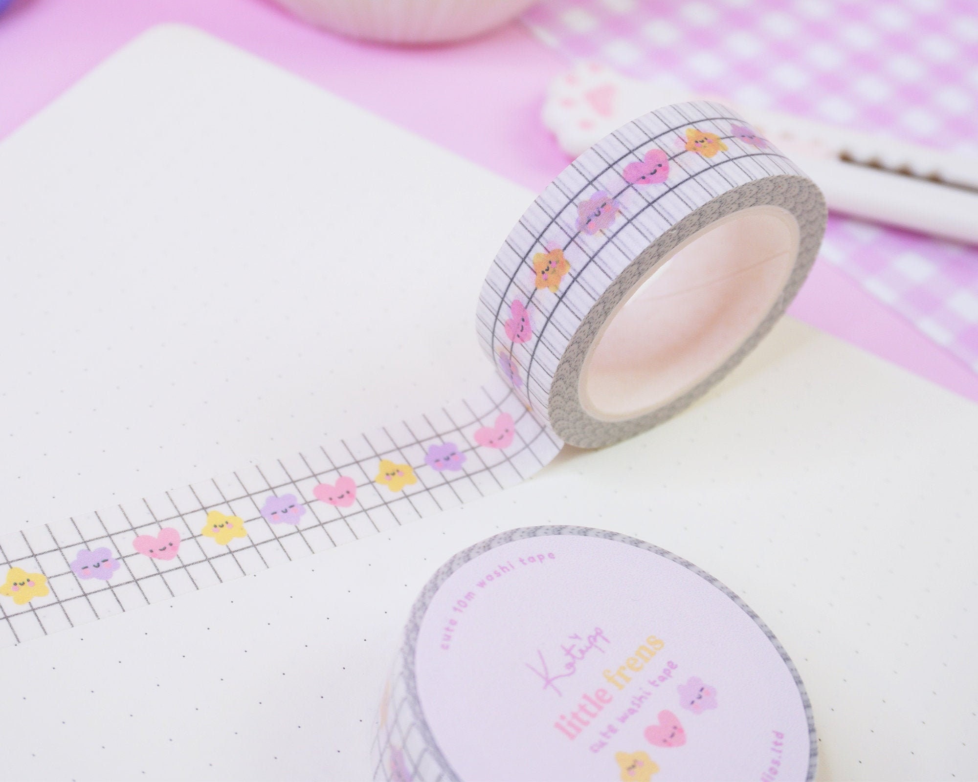 Grid Kawaii Minimalist Washi Tape ~ Kawaii Stationary ~ Cute Washi Ta…
