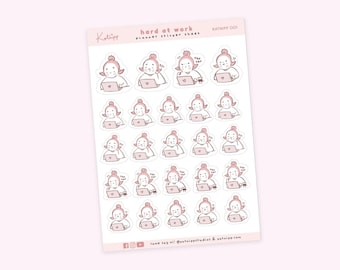 Laptop Work Sticker Sheet | Productivity & Mood Planner Stickers