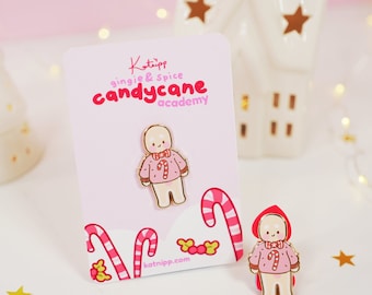 Official Gingie Cute Candy Cane Sweater Enamel Pin