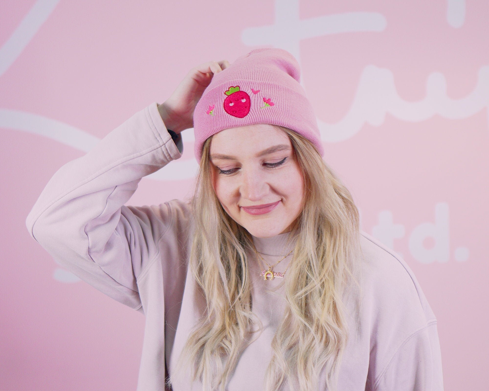 Cat Beanie Hats Pink Anime Cat Beanie Super Soft Cute Winter