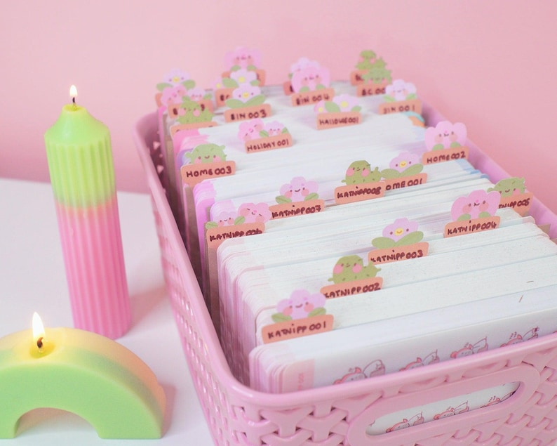 Mixed Plant Pot Friends Index Tabs ~ ID001 - Katnipp Illustrations