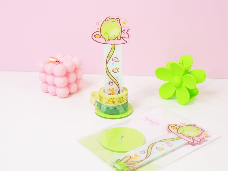 Kawaii Frog Washi Stand ~ Desk Accessory - Katnipp Illustrations