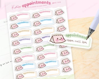 Kawaii General Appointments Planner Sticker Sheet - Cute & Charming - MISC 010