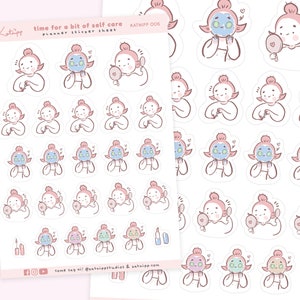Pamper Manicure Spa Planner Stickers  - Cute Planner Stickers - Katnipp Emoji Mood Planner Stickers - Nails Kawaii Planner KATNIPP 005