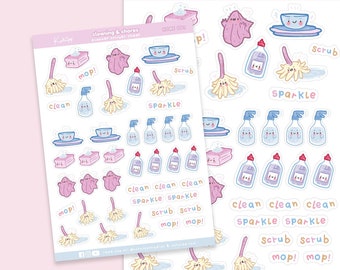 Cleaning Planner Sticker Sheet | Housework & Chore Stickers