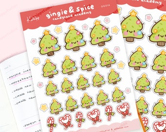 Chubby Christmas Tree Sticker Sheet & Envelope Seals