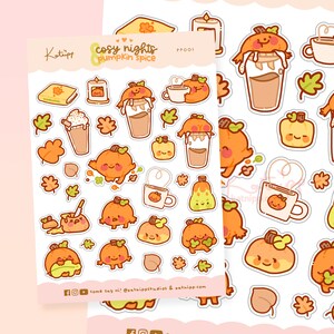 Kawaii Autumn Planner Stickers | Cute Pumpkin Spice & Fall Bujo Stickers | PP001 image 2