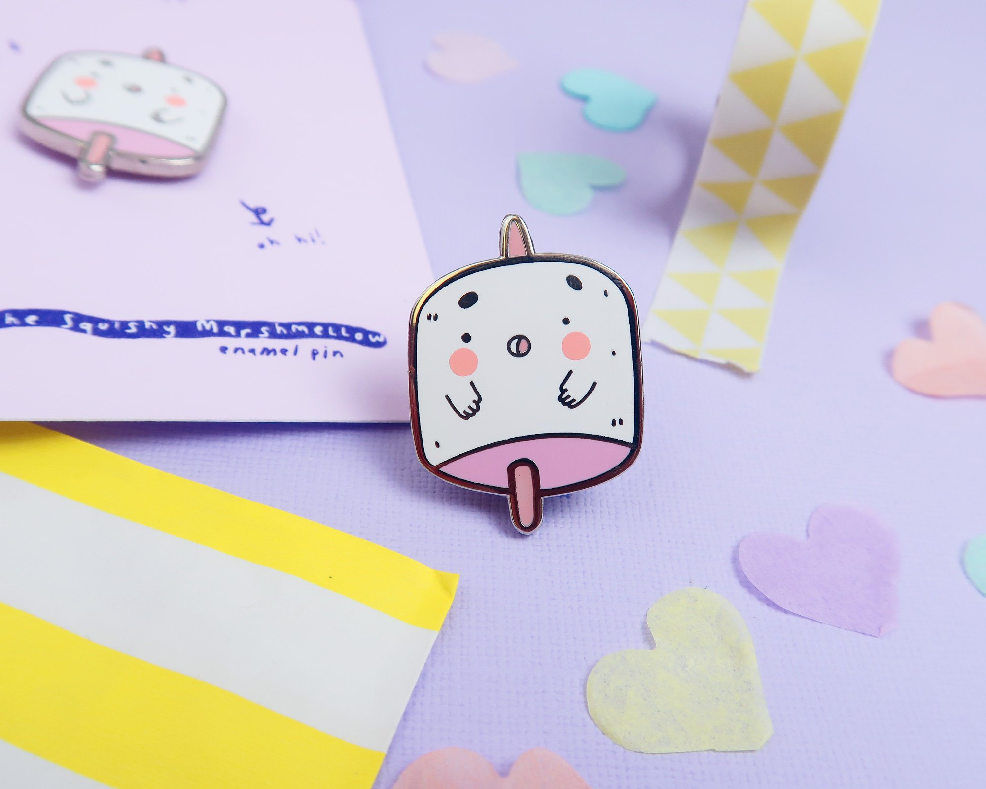 Kawaii Marshmellow Enamel Pin Cute Enamel Pins Kawaii Etsy UK