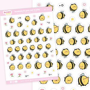 Bumble Bee Stationary - Kawaii Bee Planner Stickers - Bee Sticker Sheets - Queen Bee Planner Stickers - Busy Planner Stickers - BEE 001