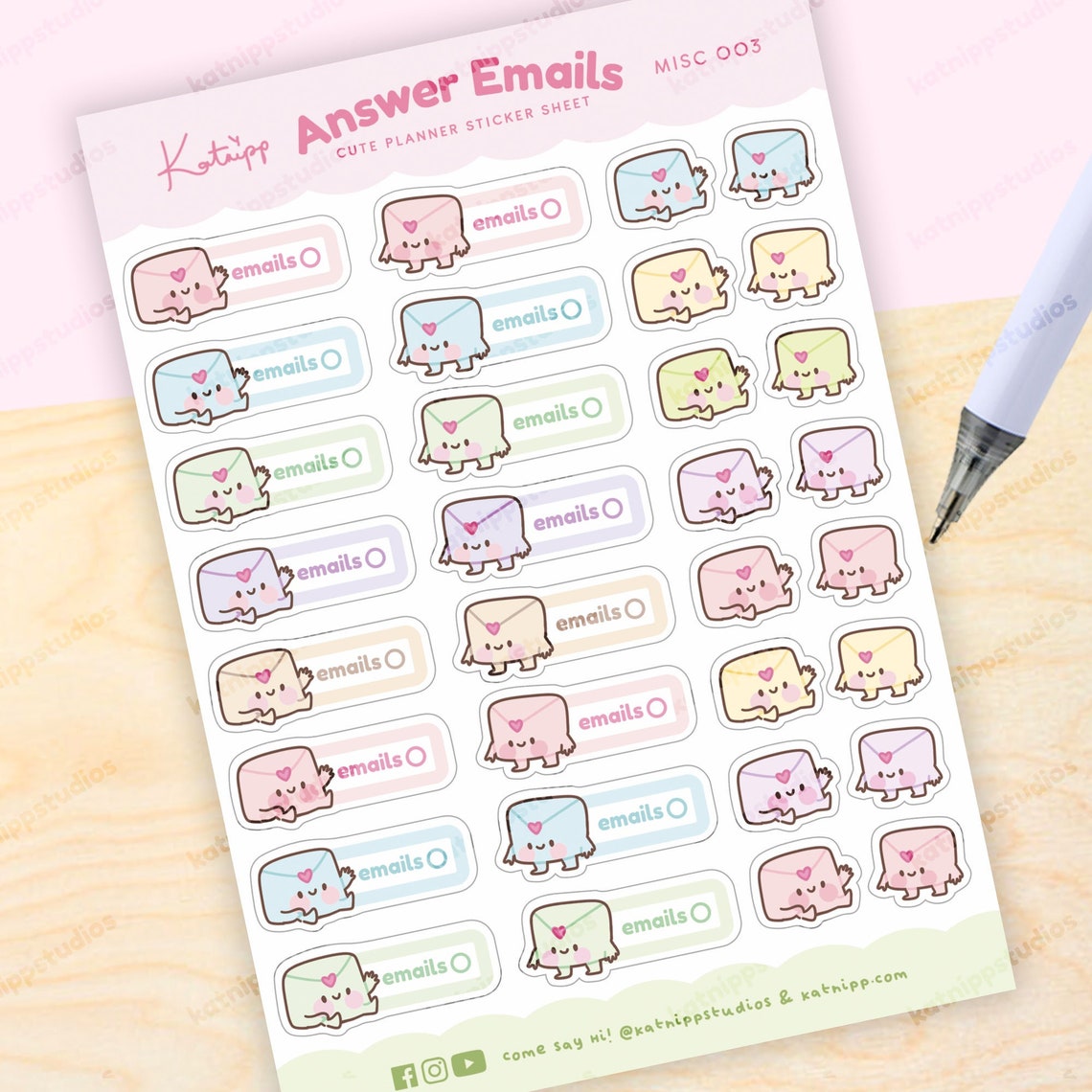 Need Email Sticker Cute Email Answering Sticker Sheet | Productivity Essentials | MISC 003 ...