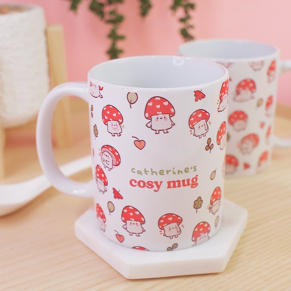 Personalised Shroomie Mushroom Magical Handprinted Mug ~ Kawaii Mugs ~Cute Ceramics ~ Adorable ceramics ~ Cute Ceramic Mugs ~ Cute Mushroom