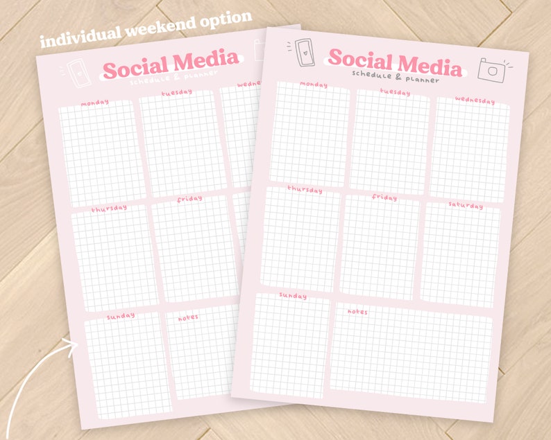 Printable Social Media Weekly Planner Social Media Planner | Etsy