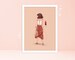 Fashion Beige Pastel Girl Illustration Art Print - Kawaii Fashion - Katnipp - Illustrated Art Print - Illustrated Print - Catherine Kay