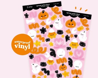 Waterdichte Kawaii Halloween Stickers | Candy Deco Vinyl Stickervel | Leuke Halloween Polco Stickers | PLCD 001