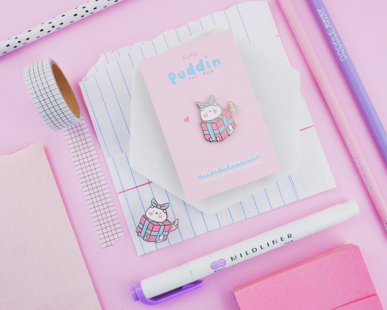 Puddin the Dog Enamel Pin Cute Gift Present Love Dog Enamel Etsy