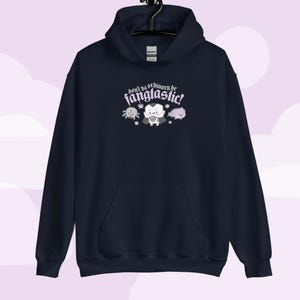 Kawaii Gothic Halloween Hoodie: "Be Fangtastic" Gildan Sweatshirt Navy