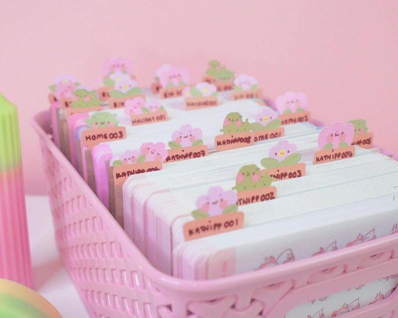 Mixed Plant Pot Friends Index Tabs ~ ID001 - Katnipp Illustrations