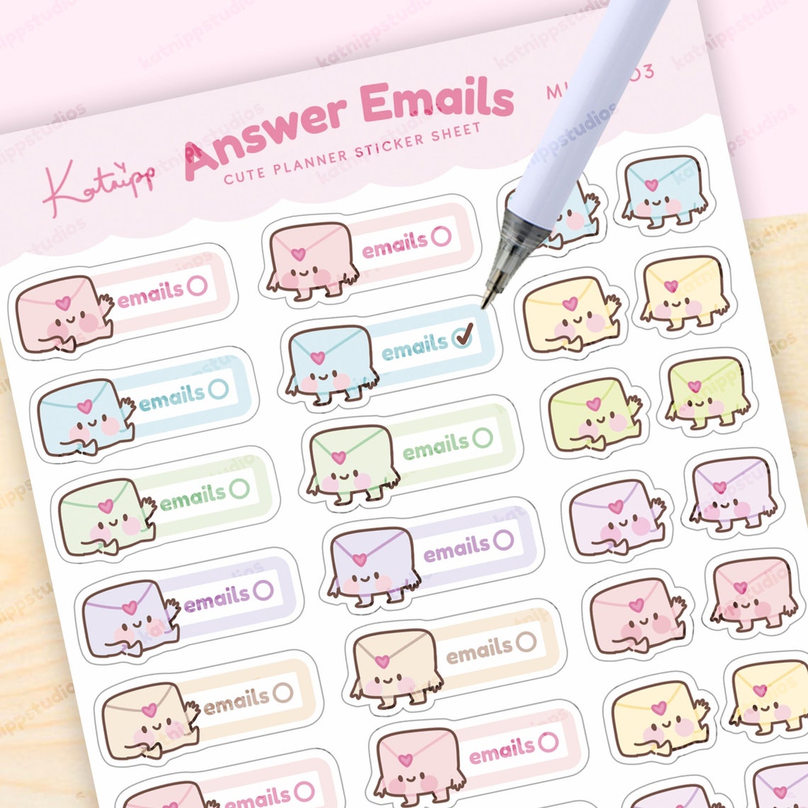 Good Email Sticker Cute Email Answering Sticker Sheet | Productivity Essentials | MISC 003 ...