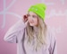 Froggo & Bear Kawaii Lime Green Beanie ~ Double Layer Knit Hat ~ Frog Kawaii Beanie ~ Winter Head - Ribbed Knit Beanie ~ Alt Fashion Katnipp