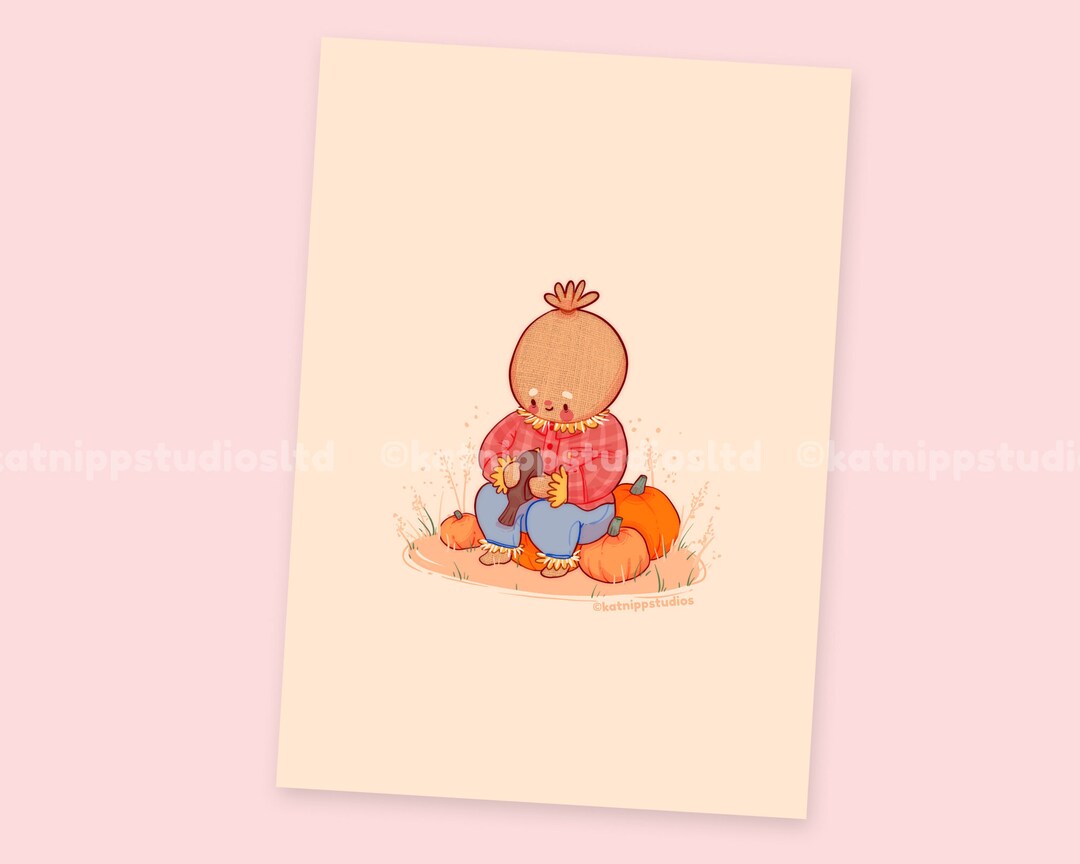 Autumn Decor Bugaboo &amp; the Crow Kawaii Autumn Pumpkin Art Print Farmers ...