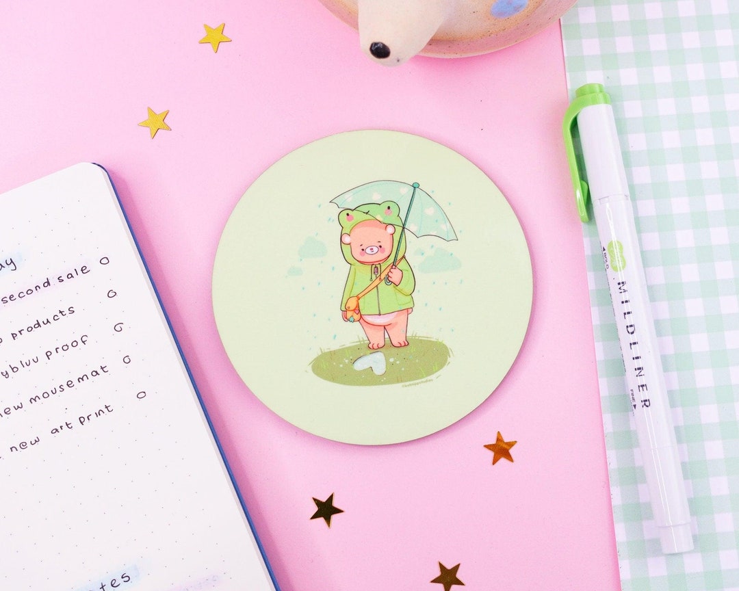 Kawaii Froggo & Bear Coaster Kawaii Coasters Cute Home Accessories Kawaii Home Decor Frog Bear Katnipp Studios - Etsy UK